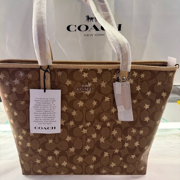 Coach City Tote Bag signature canvas with stars - Picture 1 of 3